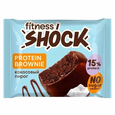 Пирожное протеиновое Fitness Shock Browne глаз кокосовый пирог 50гр м/у