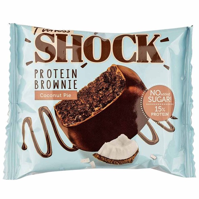 Пирожное протеиновое Fitness Shock Browne глаз кокосовый пирог 50гр м/у