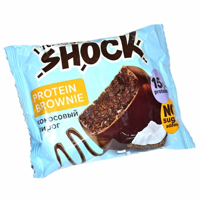 Пирожное протеиновое Fitness Shock Browne глаз кокосовый пирог 50гр м/у