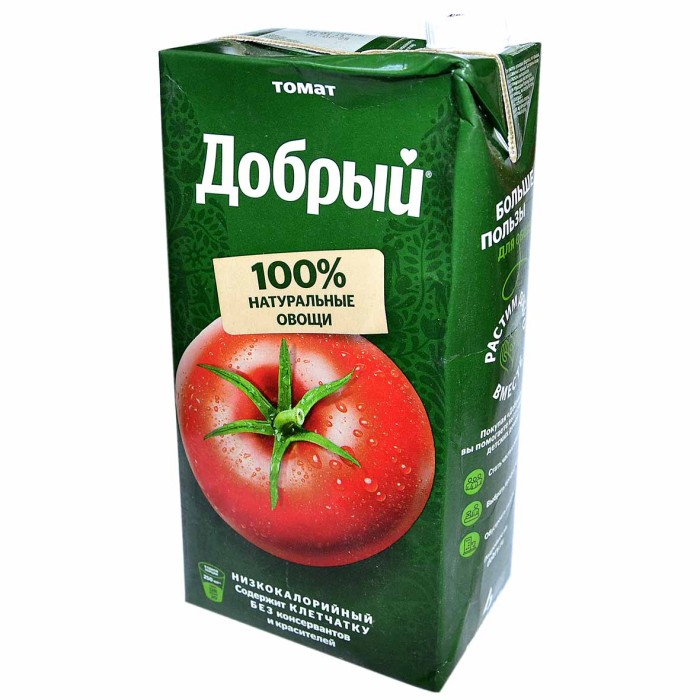 Сок Добрый томатный с сахаром и с солью 2л т/п
