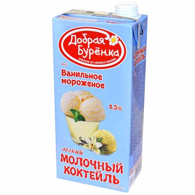Коктейль молочный Добрая Ванильное мороженое 1,5% 950мл т/п