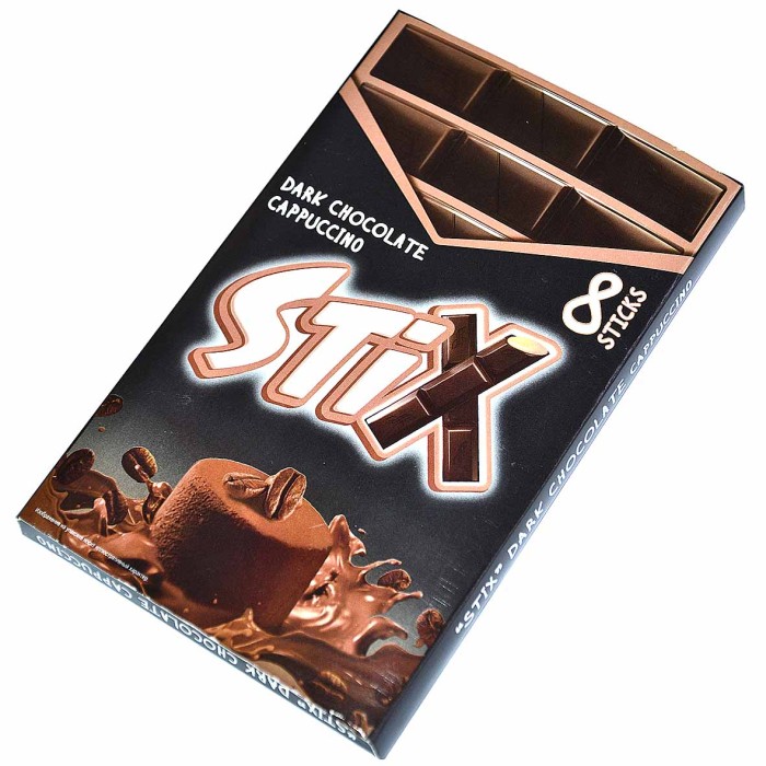 Шоколад Stix темный со вкусом капучино 152гр
