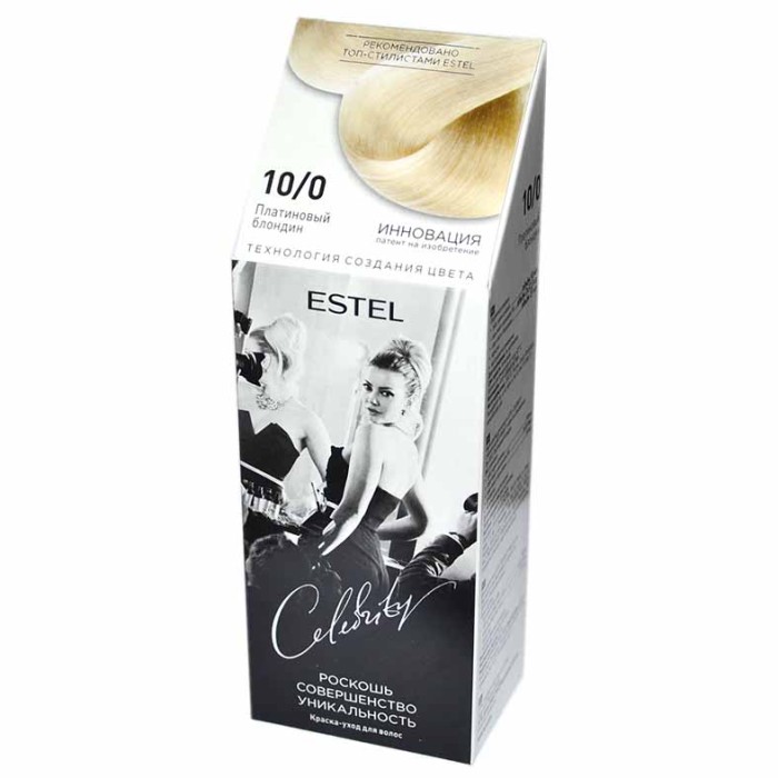 Краска-уход для волос Estel Celebrity 10/0 Платиновый блондин 125мл К/у