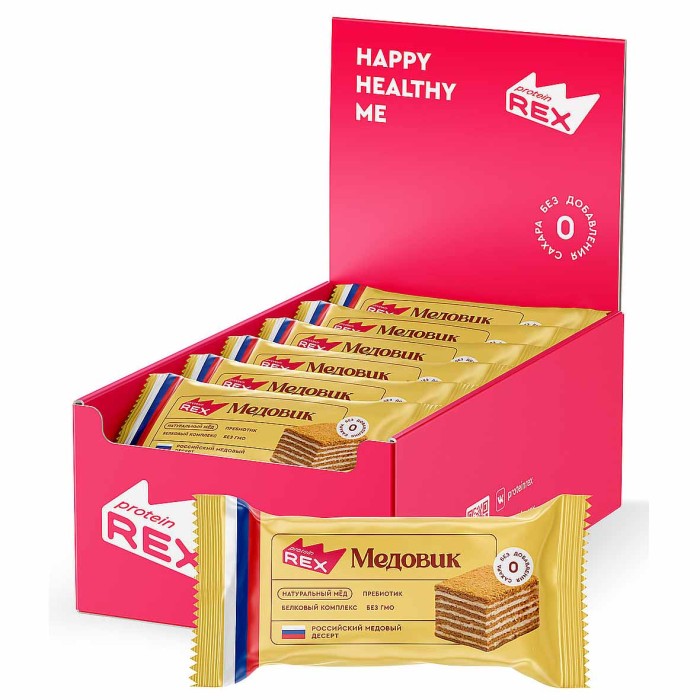 Пирожное протеиновое ProteinRex Медовик 40гр м/у
