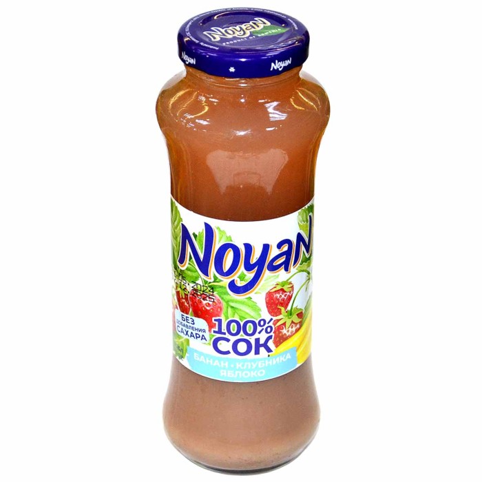 Сок Noyan банан-клубника-яблоко 0,25л ст/б