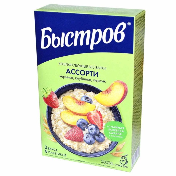 Каша овсяная Быстров Ассорти КлубПерсЧерн 240гр к /у