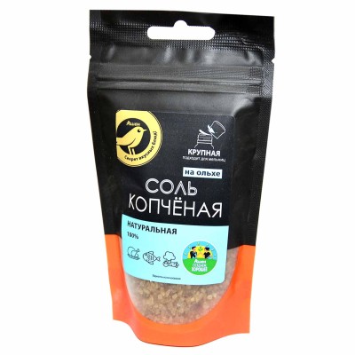 Соль копчёная Ашан натуральная крупная на ольхе 90гр м/у