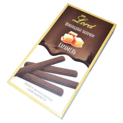 Палочки шоколадные Lord карамель 80гр к/у