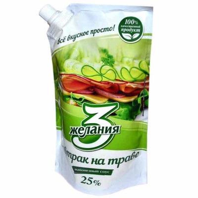 Майонез 3 желания Завтрак на траве 25% Д 190гр д/п