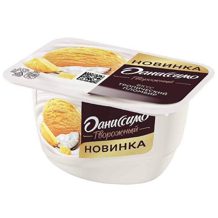Десерт творожный Даниссимо тропический пломбир 5,8%130гр пэт