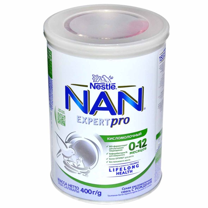 Смесь Nan кисломолочный 0-12 400гр ж/б