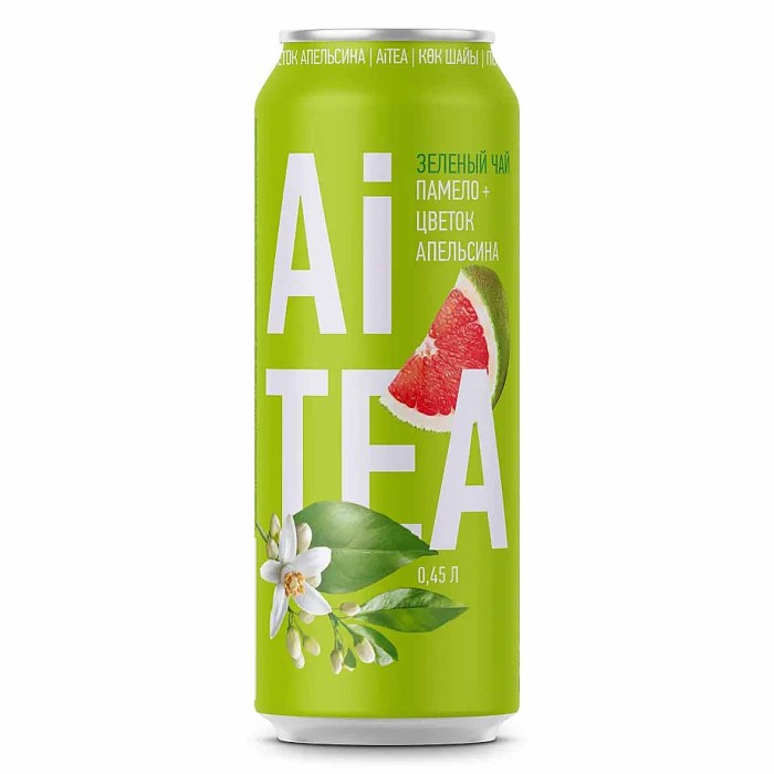 Чай Ai Tea памело-цветок апельсина зеленый 0,45л ж/б