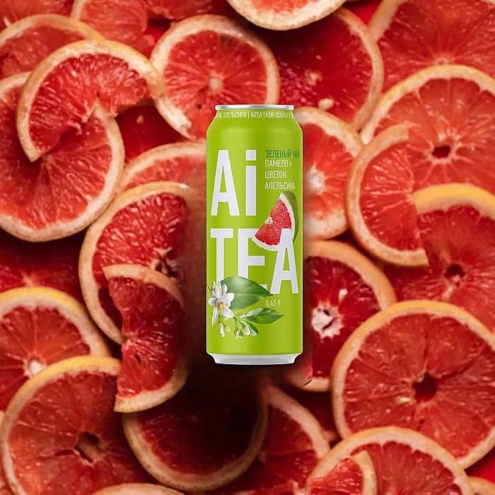Чай Ai Tea памело-цветок апельсина зеленый 0,45л ж/б