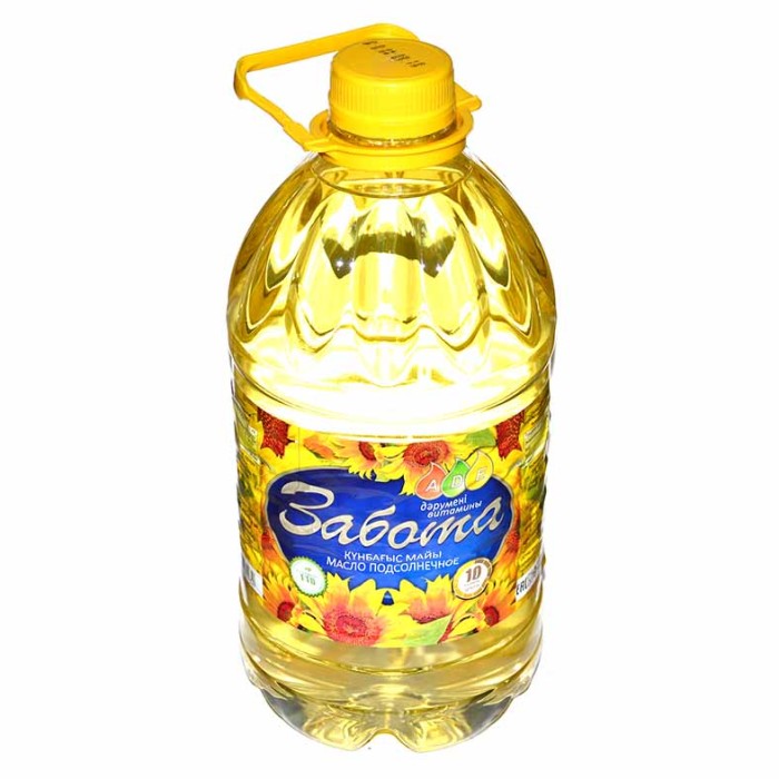 Масло подсолнечное Забота раф 3л пэт