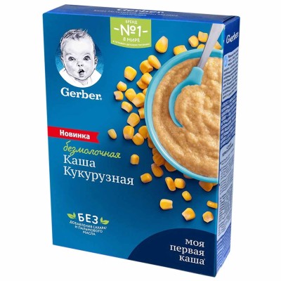 Каша Gerber кукурузная безмолочная с 5мес 180гр к/у