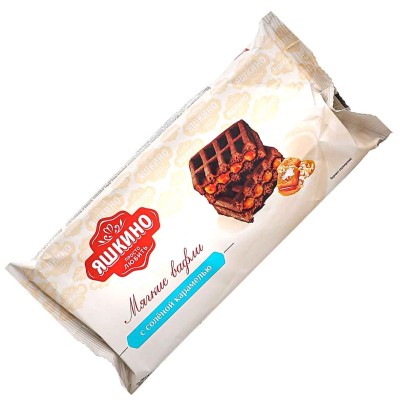 Вафли Яшкино мягкие с соленой карамелью 120гр м/у