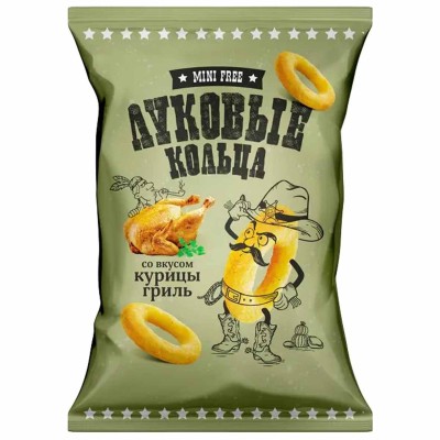 Кольца луковые MiniFree вкус урица гриль 45гр м/у