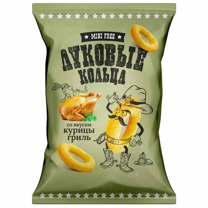 Кольца луковые MiniFree вкус урица гриль 45гр м/у