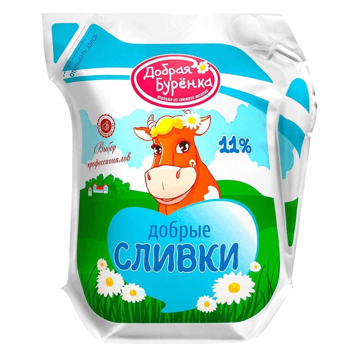 Сливки Добрая Буренка 11% 400мл кувшин