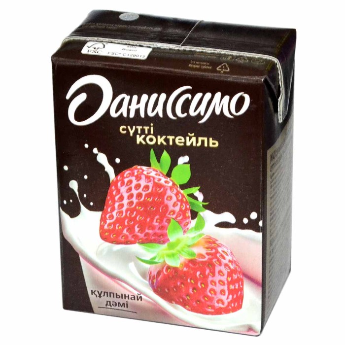 Коктейль молочный Даниссимо клубника 2%  200мл пэт