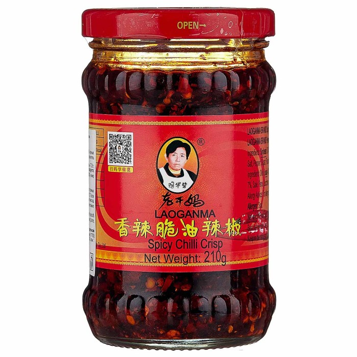 Соус Lao Gan Ma хрустящий перец чили острый 210гр ст/б