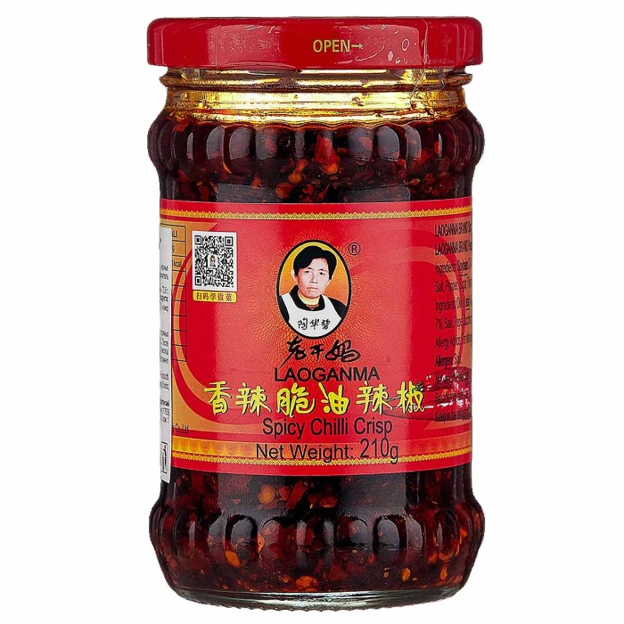 Соус Lao Gan Ma хрустящий перец чили острый 210гр ст/б