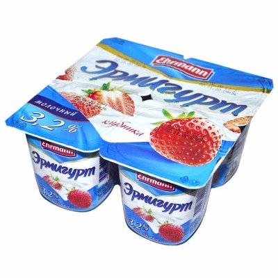 Йогурт Эрмигурт клубника 3,2% 115гр пэт