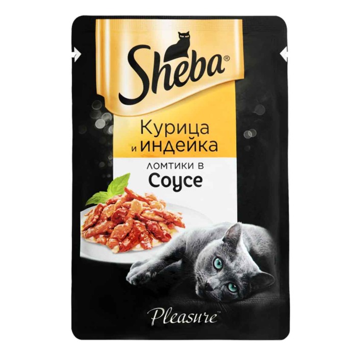 Корм для кошек Sheba курица и индейка 75гр пауч