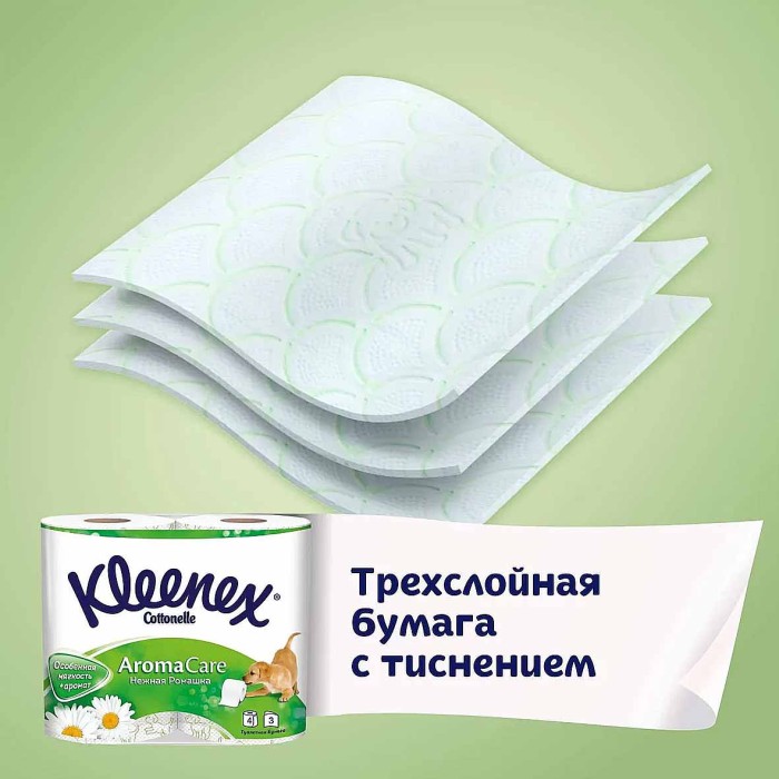 Бумага туалетная Kleenex Ромашка 4шт м/у