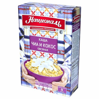 Каша овсяная Националь с чиа и кокосом 240гр к/у