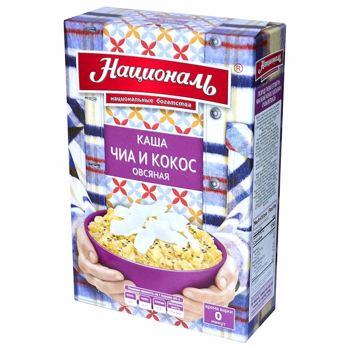 Каша овсяная Националь с чиа и кокосом 240гр к/у
