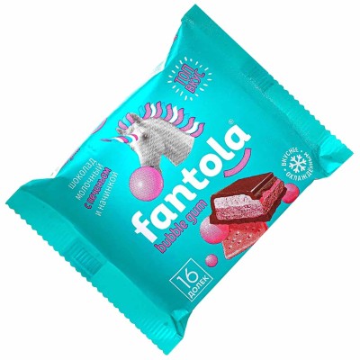 Шоколад Fantola молочный начинка bubble gum 66гр