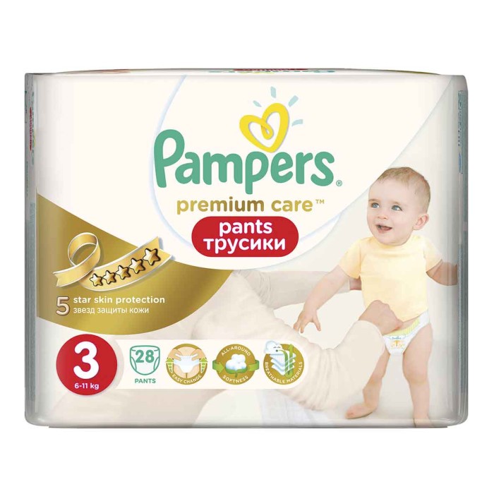 Подгузники-трусики Pampers Premium Care Pants Ночн Midi (6-11кг) 28шт м/у