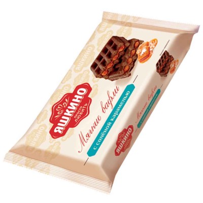 Вафли Яшкино мягкие с соленой карамелью 40гр м/у