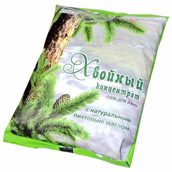 Соль для ванн Аромика Хвойный концентрат 1кг м/у