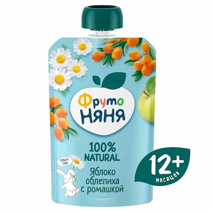 Пюре ФрутоНяня яблоко-облепиха-ромашка 90гр пауч