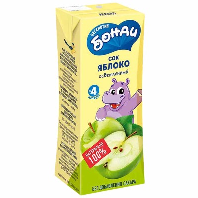 Сок Бонди яблоко 0.2л т/п