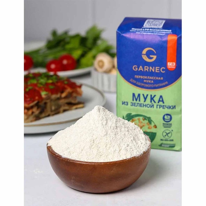 Мука Garnec из зеленой гречки без глютена 500гр м/у