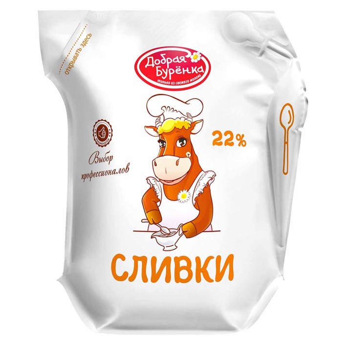 Сливки Добрая Буренка 22% 400мл кувшин