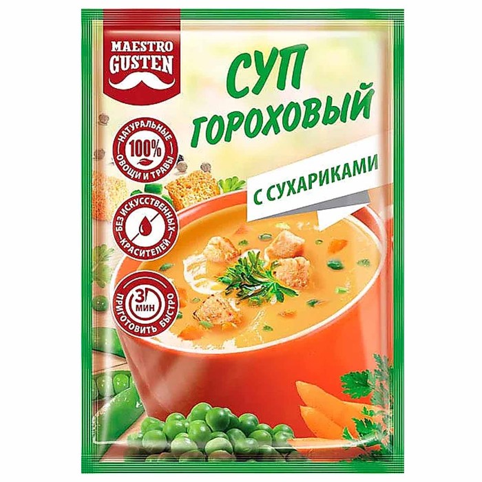 Суп Maestro Gusten Гороховый с сухариками 16гр м/у