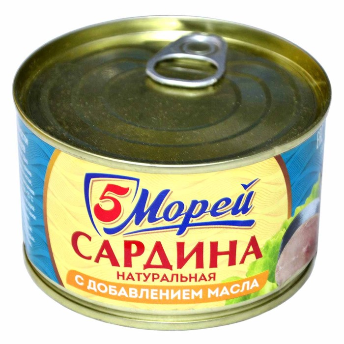 Сардина 5 Морей иваси в масле 250гр ж/б