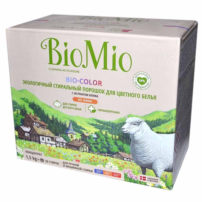 Порошок для стирки BioMio Color Детский с экстрактом хлопка 1,5кг к/у