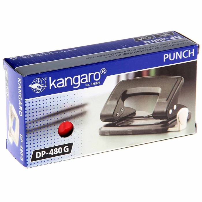 Дырокол Kangaro металлический на 12л с планкой артDP-480