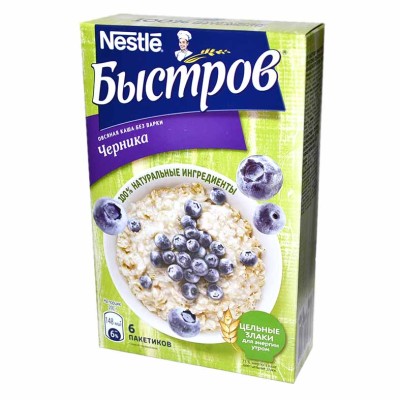 Каша овсяная Nestle Быстров с черникой 240гр к/у