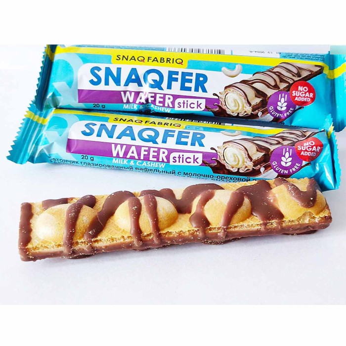 Батончик вафельный Snaq Fabriq глаз с молочно-ореховой пастой 20гр м/у