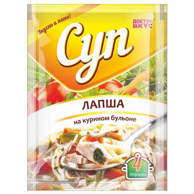 Суп Доктор вкус Лапша на курином бульоне с витаминами 55гр м/у