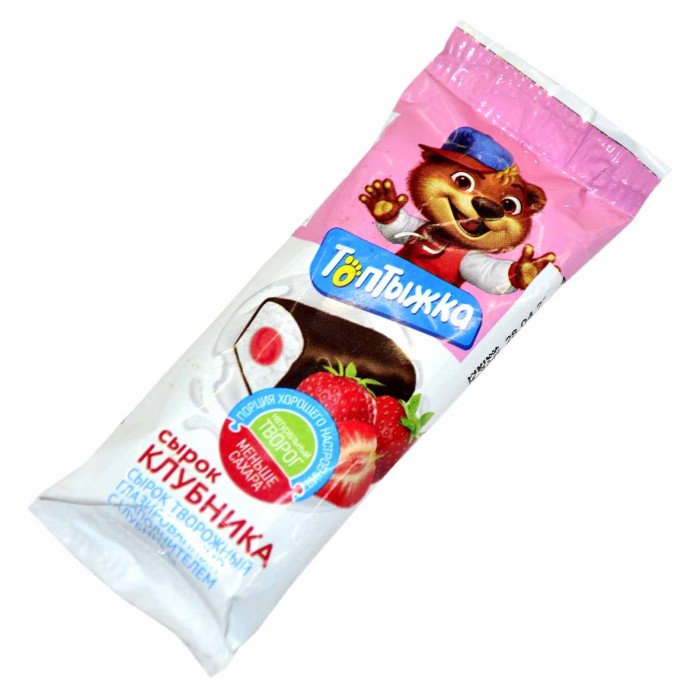 Сырок глазированный Топтыжка с добавкой клубника 12% 45гр м/у