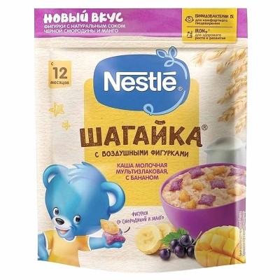 Каша Nestle мультизлаковая молочная с бананом с 12мес 190гр д/п