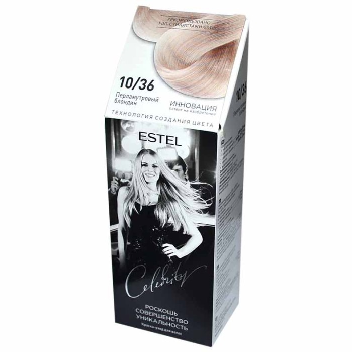 Краска-уход для волос Estel Celebrity 10/36 Перламутровый блондин 125мл к/у