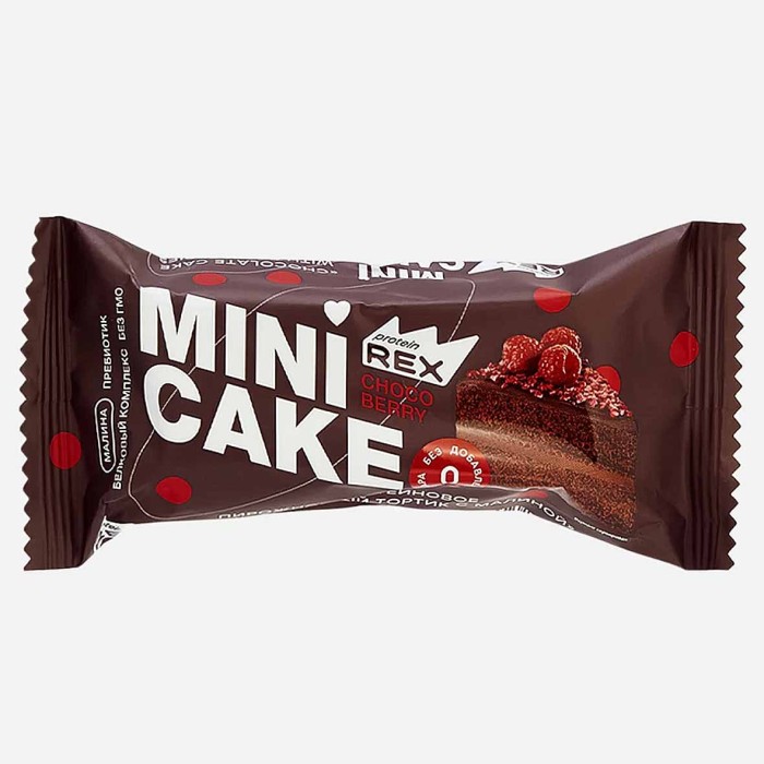 Мини-тортик протеиновый ProteinRex Шоколадно-малиновый тортик 40гр м/у